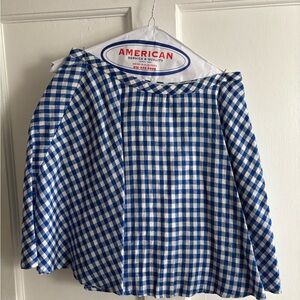 J. Crew Blue and White Checkered A-Line Skirt